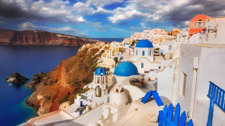 Island of Santorini and Oia Village
