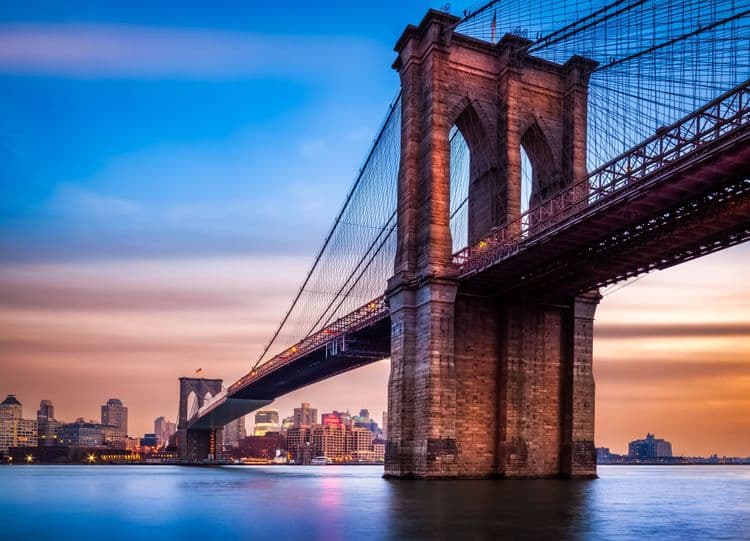 Manhattan, the Brooklyn Bridge and DUMBO